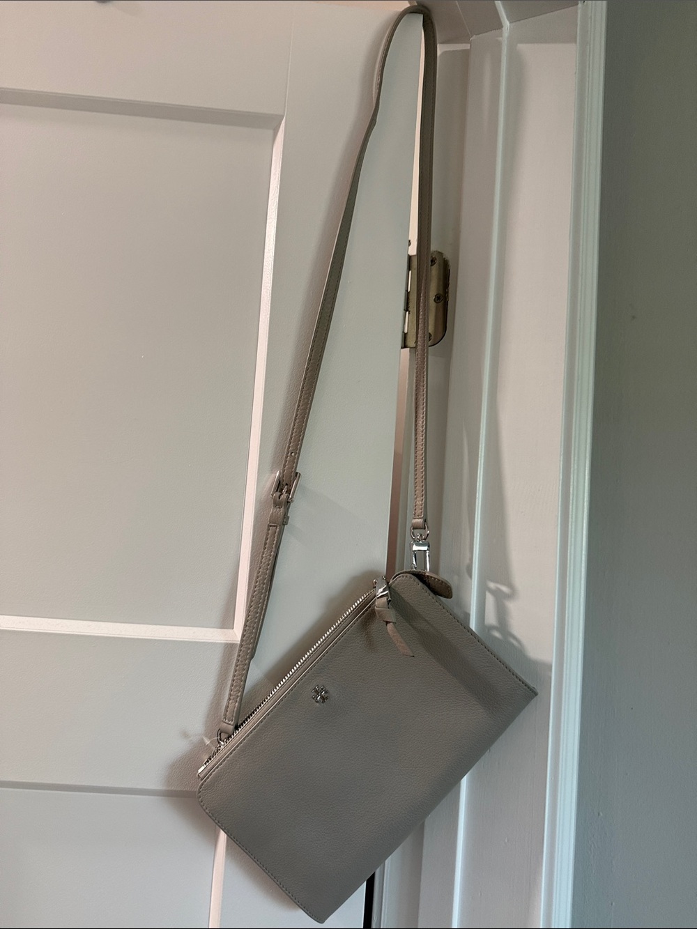 Tory Burch Taupe Leather Crossbody Bag
